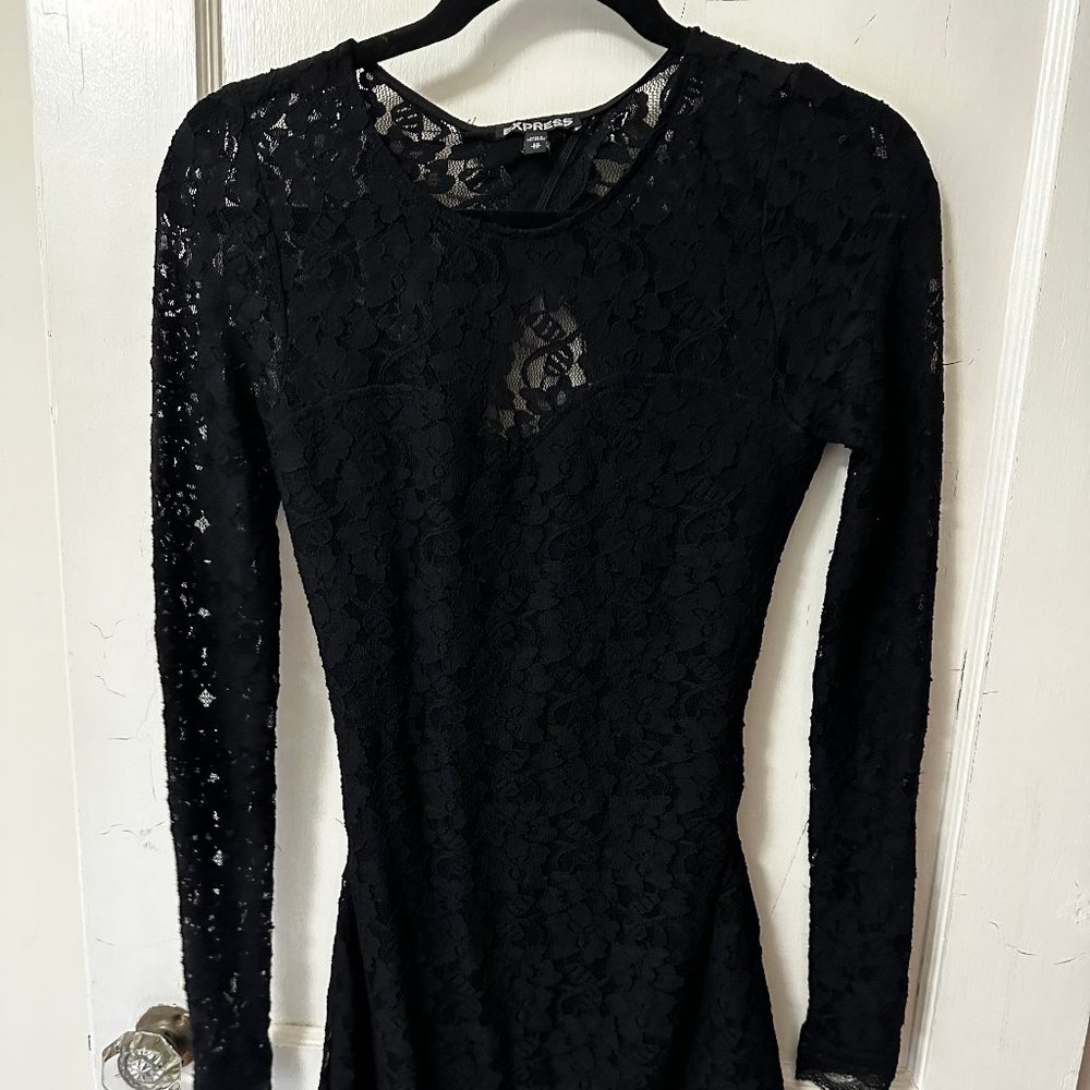 Lace Black Cocktail Dress Express Size XS